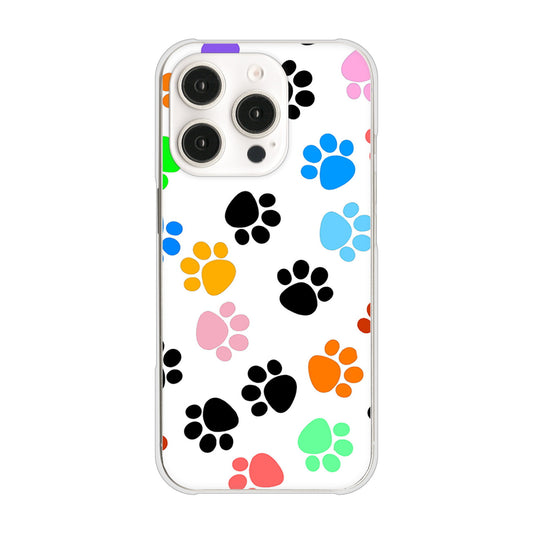iPhone16 Pro 高画質仕上げ 背面印刷 ハードケース 【1108 あしあとカラフル】