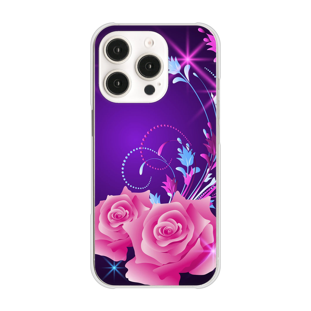 iPhone16 Pro 高画質仕上げ 背面印刷 ハードケースロマンチックなバラ