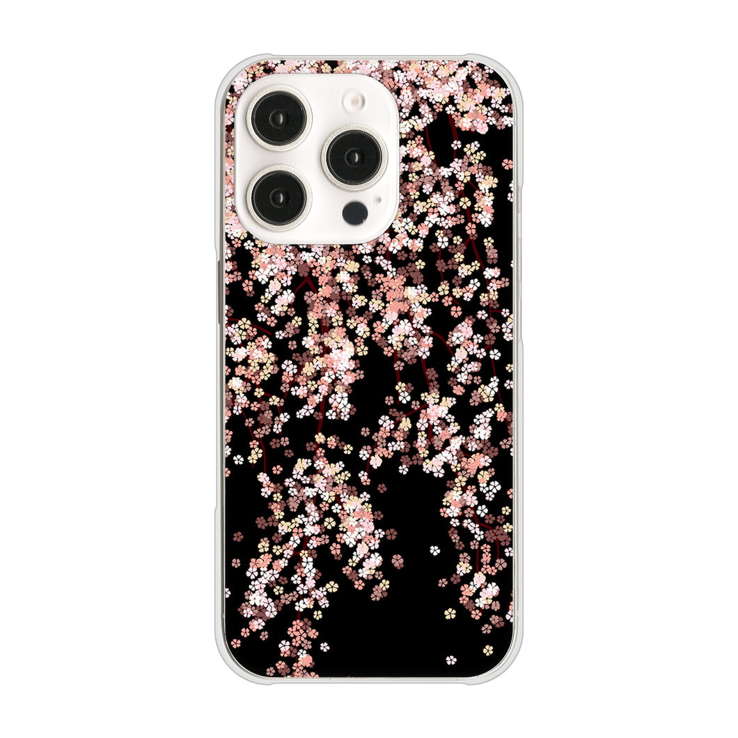 iPhone16 Pro 高画質仕上げ 背面印刷 ハードケース 【1244 しだれ桜】