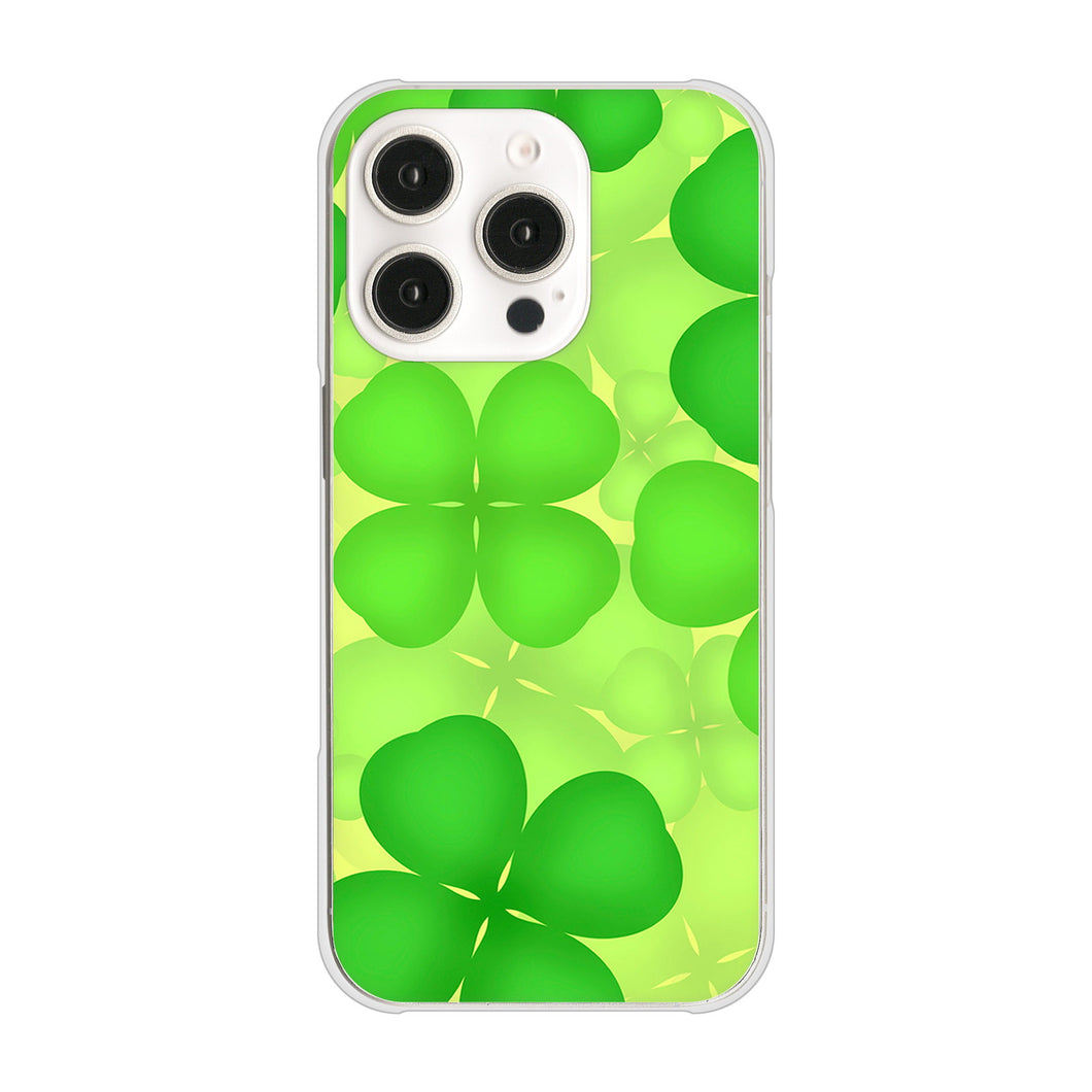 iPhone16 Pro 高画質仕上げ 背面印刷 ハードケース 【1297 四つ葉のクローバー】