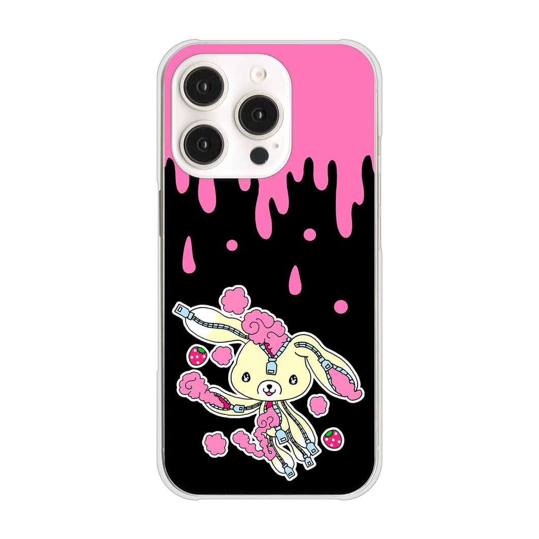 iPhone16 Pro 高画質仕上げ 背面印刷 ハードケースむかいあぐる ジッパーうさぎのジッピョン