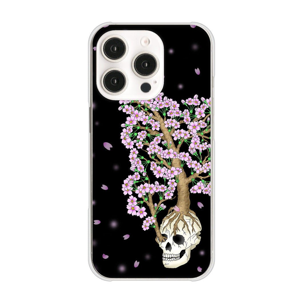 iPhone16 Pro 高画質仕上げ 背面印刷 ハードケースむかいあぐる 苺骸骨王冠蔦