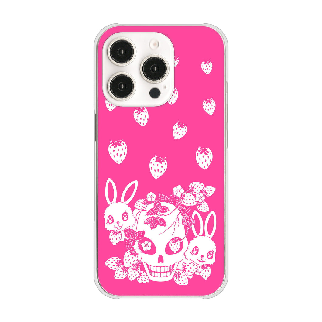 iPhone16 Pro 高画質仕上げ 背面印刷 ハードケースむかいあぐる 苺兎