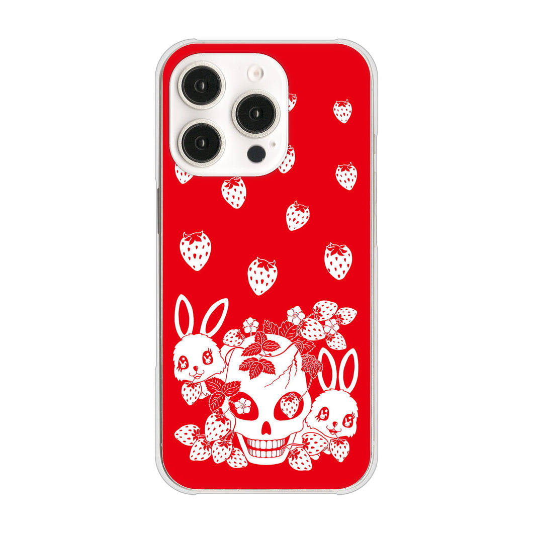 iPhone16 Pro 高画質仕上げ 背面印刷 ハードケースむかいあぐる 苺兎