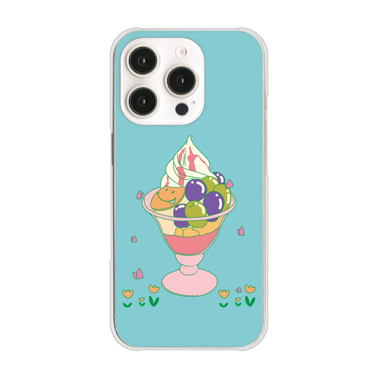 iPhone16 Pro 高画質仕上げ 背面印刷 ハードケーススイーツイラスト