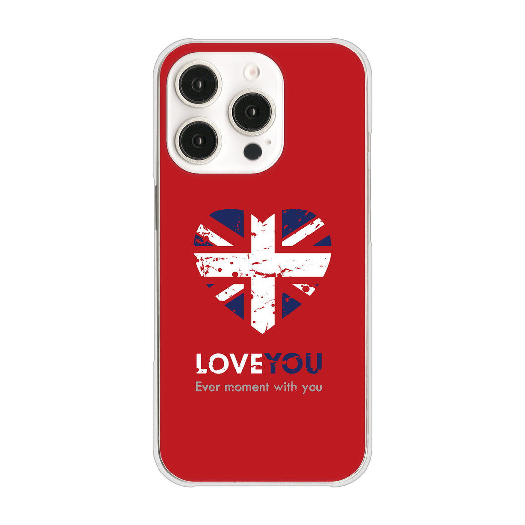 iPhone16 Pro 高画質仕上げ 背面印刷 ハードケースユニオンジャックハート