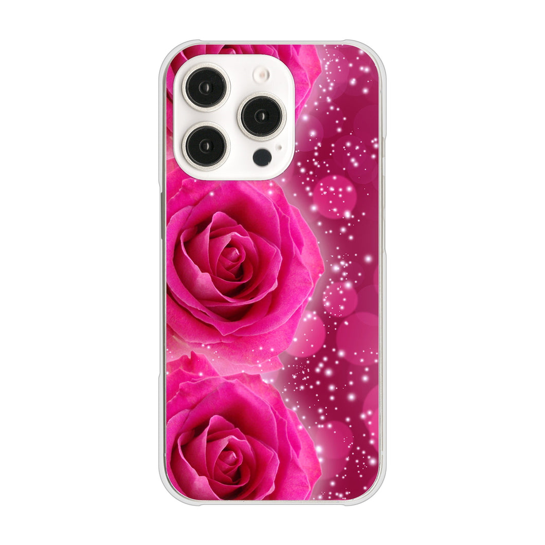 iPhone16 Pro 高画質仕上げ 背面印刷 ハードケース 【VA815 3連のバラ】