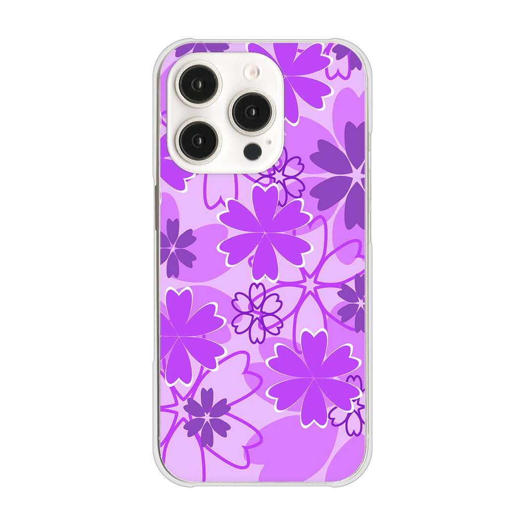 iPhone16 Pro 高画質仕上げ 背面印刷 ハードケース重なり合う花