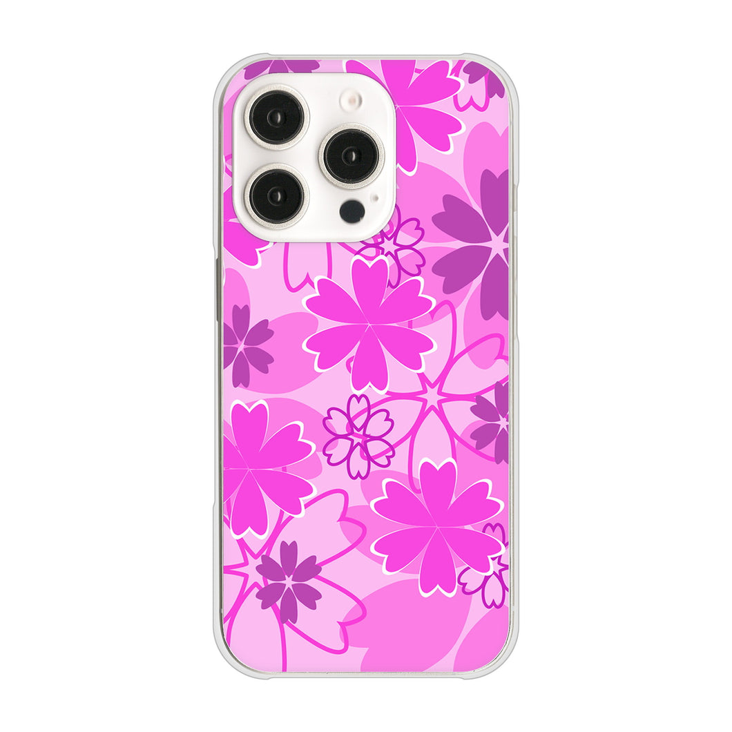 iPhone16 Pro 高画質仕上げ 背面印刷 ハードケース重なり合う花