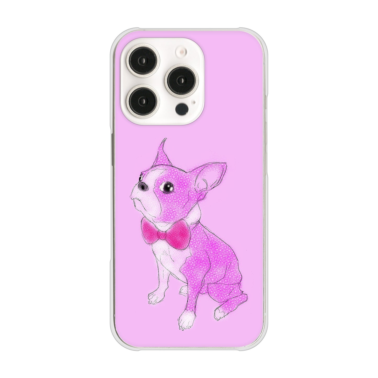 iPhone16 Pro 高画質仕上げ 背面印刷 ハードケースボストンテリア
