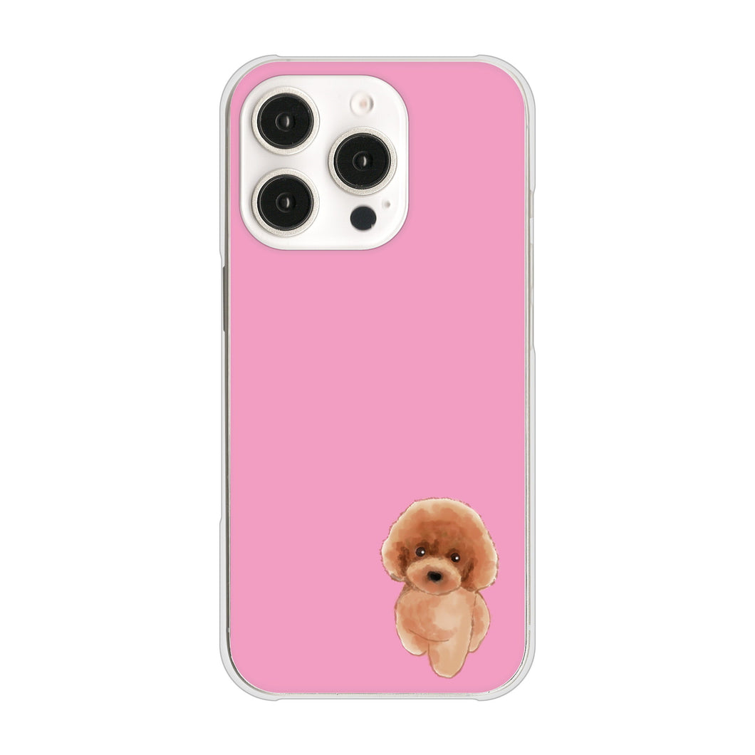 iPhone16 Pro 高画質仕上げ 背面印刷 ハードケーストイプードルレッド