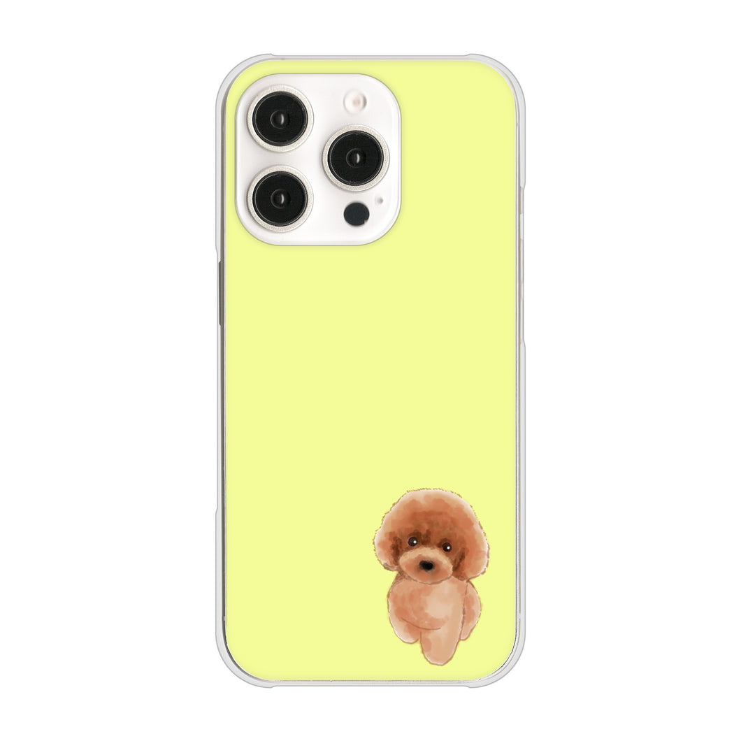 iPhone16 Pro 高画質仕上げ 背面印刷 ハードケーストイプードルレッド