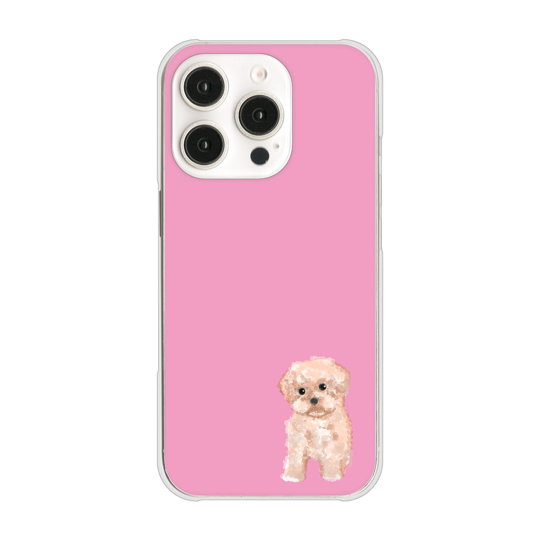 iPhone16 Pro 高画質仕上げ 背面印刷 ハードケーストイプードルアプリコット