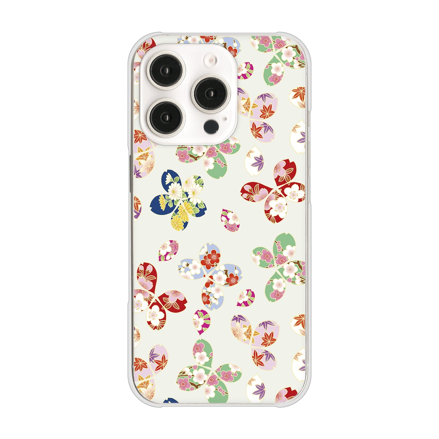 iPhone16 Pro 高画質仕上げ 背面印刷 ハードケース和花柄