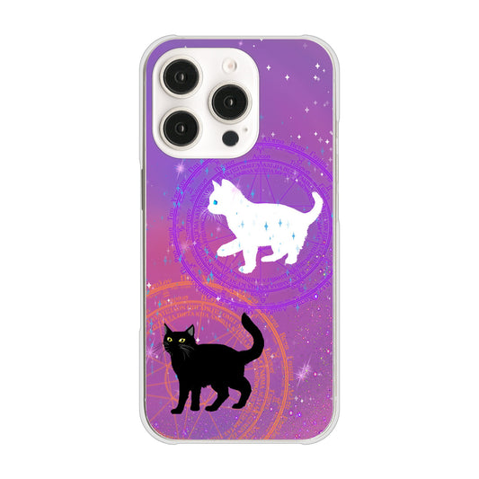 iPhone16 Pro 高画質仕上げ 背面印刷 ハードケース魔法陣猫