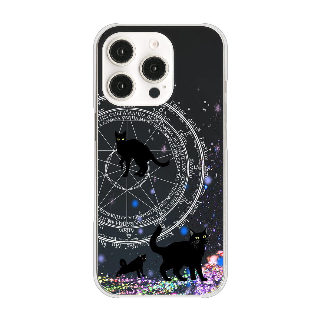 iPhone16 Pro 高画質仕上げ 背面印刷 ハードケース魔法陣猫