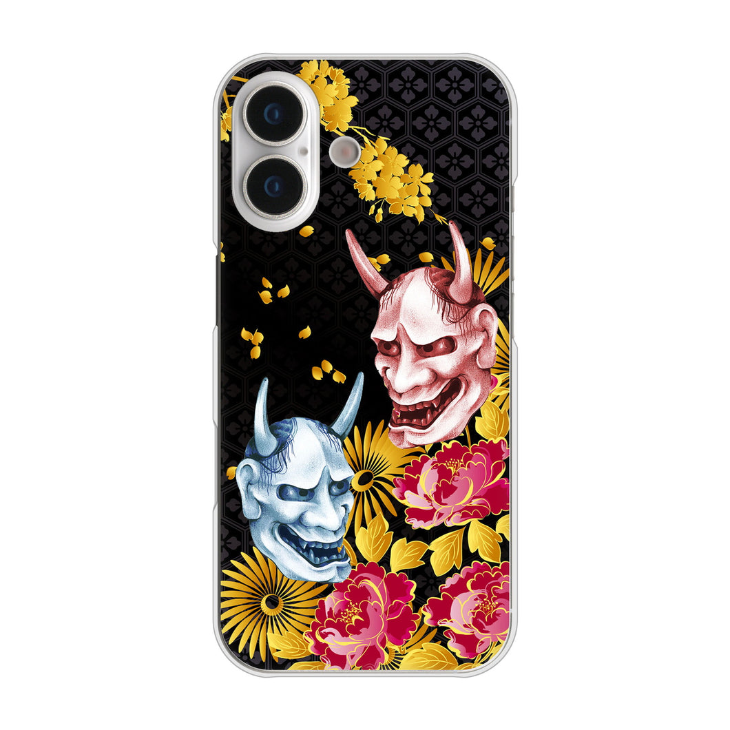 iPhone17 高画質仕上げ 背面印刷 ハードケース 【1024 般若と牡丹2】