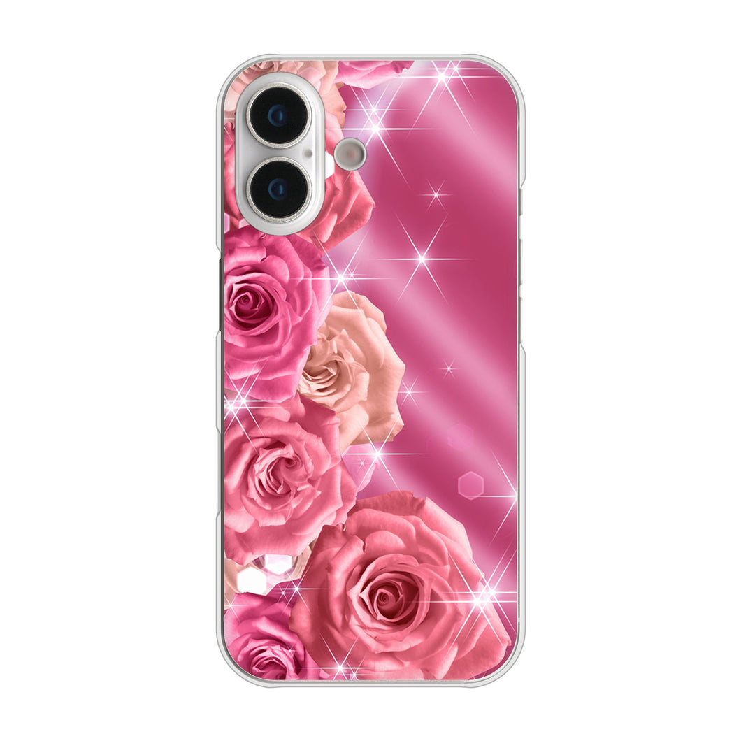 iPhone17 高画質仕上げ 背面印刷 ハードケース 【1182 ピンクの薔薇に誘われて】