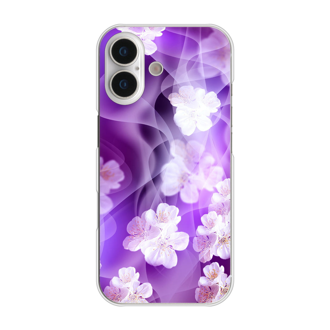 iPhone17 高画質仕上げ 背面印刷 ハードケース 【1211 桜とパープルの風】