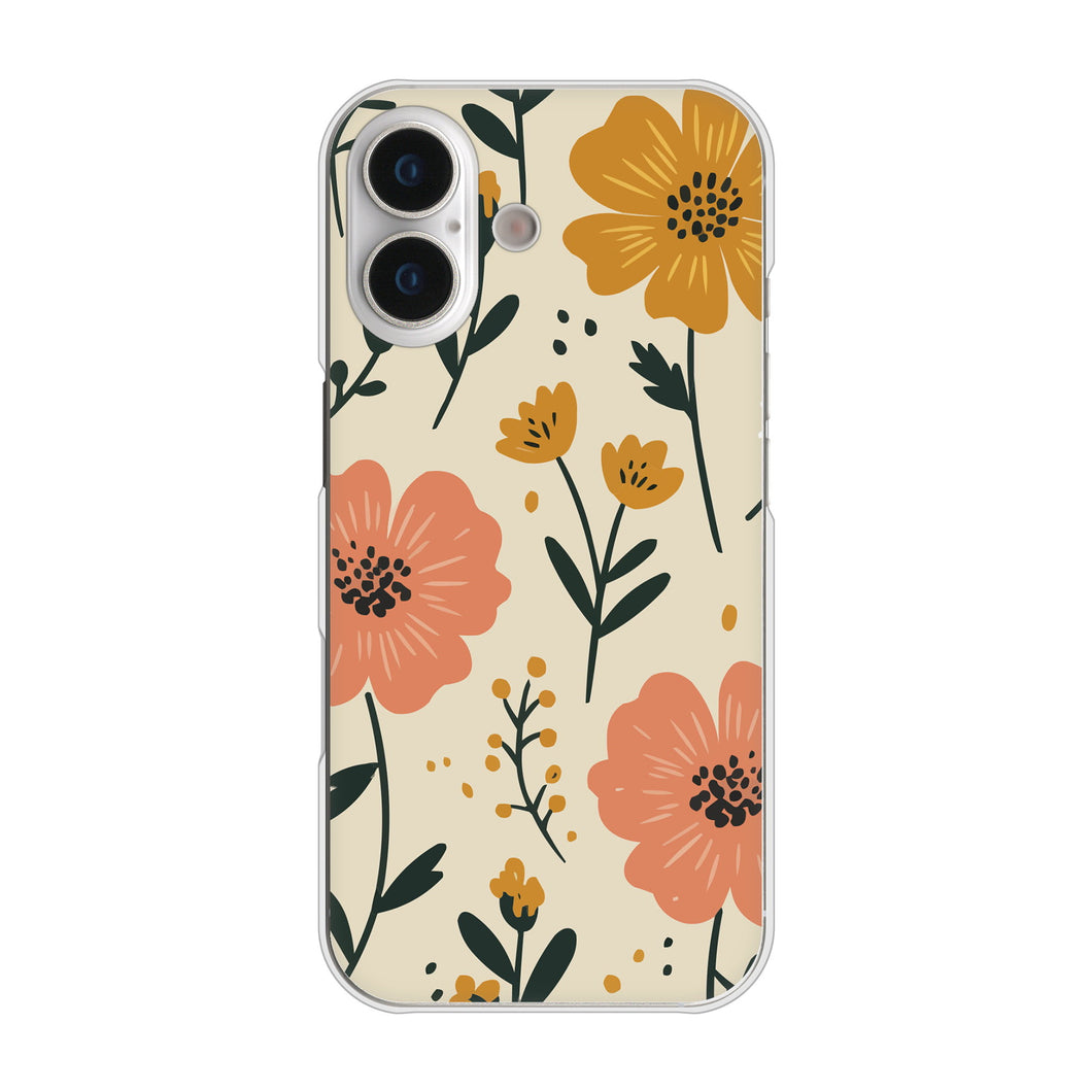 iPhone17 高画質仕上げ 背面印刷 ハードケース北欧風花柄