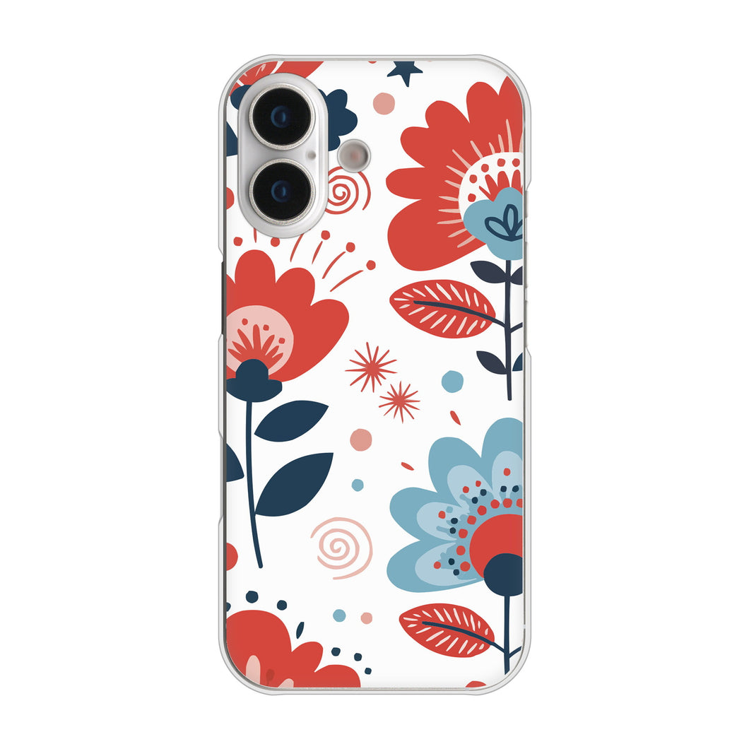 iPhone17 高画質仕上げ 背面印刷 ハードケース北欧風花柄