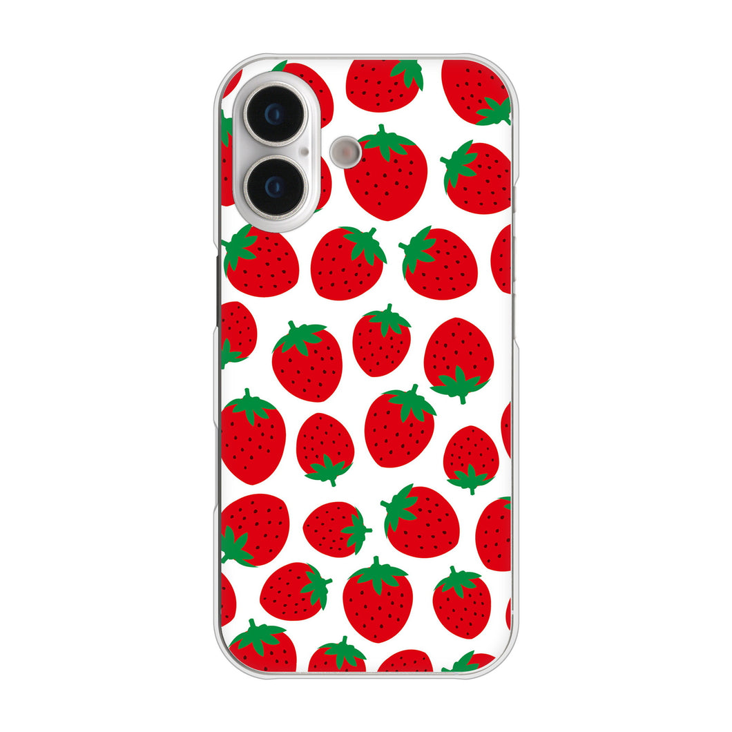 iPhone17 高画質仕上げ 背面印刷 ハードケース小さいイチゴ模様
