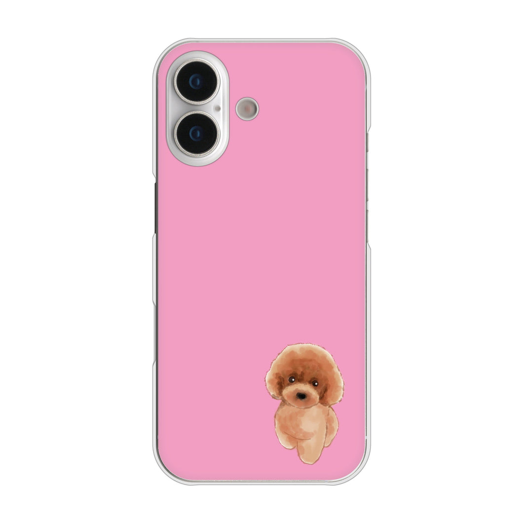 iPhone17 高画質仕上げ 背面印刷 ハードケーストイプードルレッド