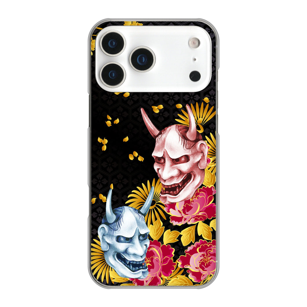 iPhone17 Pro Max 高画質仕上げ 背面印刷 ハードケース 【1024 般若と牡丹2】