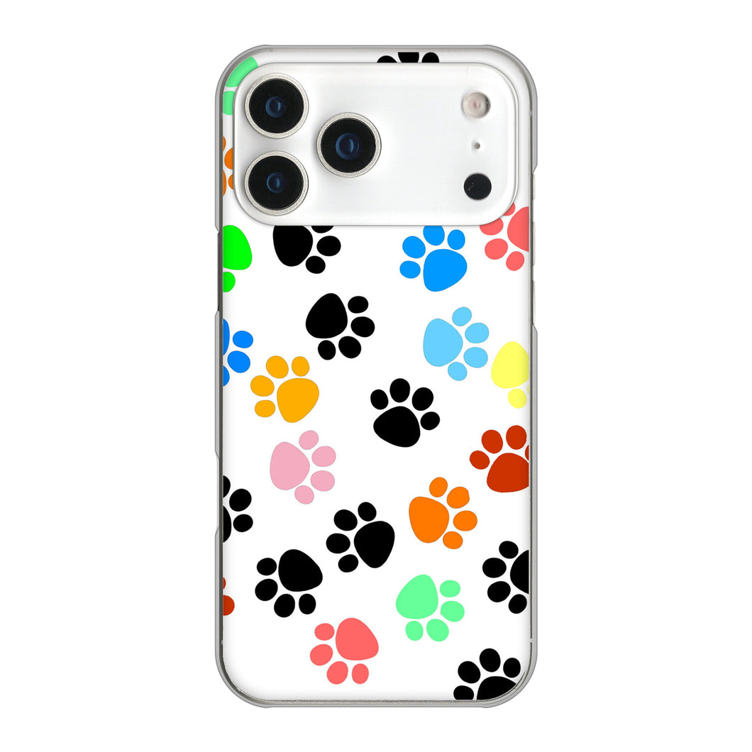 iPhone17 Pro Max 高画質仕上げ 背面印刷 ハードケース 【1108 あしあとカラフル】