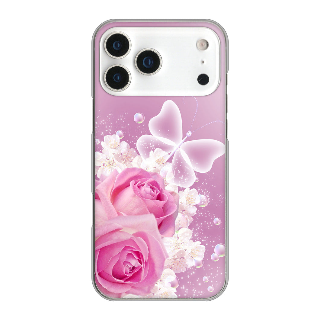iPhone17 Pro Max 高画質仕上げ 背面印刷 ハードケースロマンチックなバラ