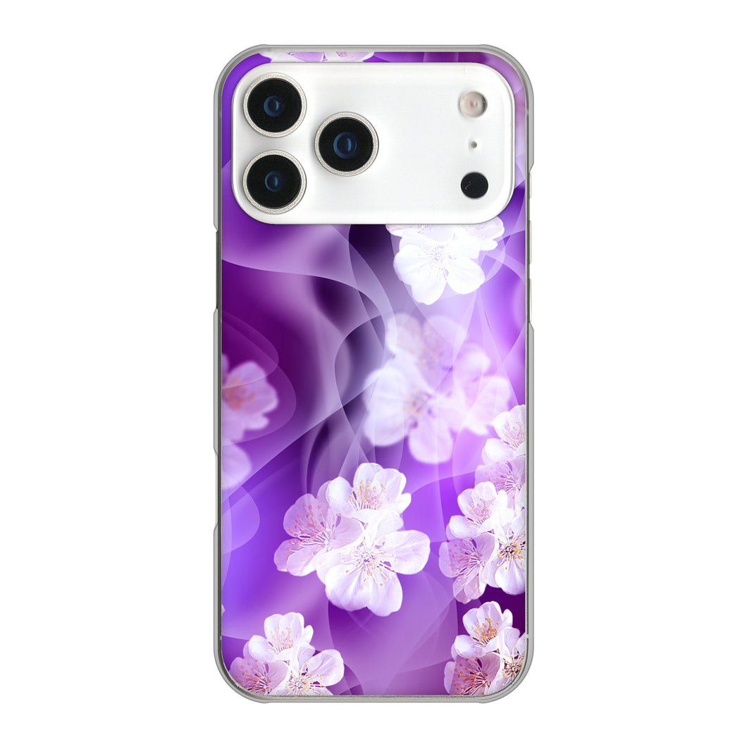 iPhone17 Pro Max 高画質仕上げ 背面印刷 ハードケース 【1211 桜とパープルの風】