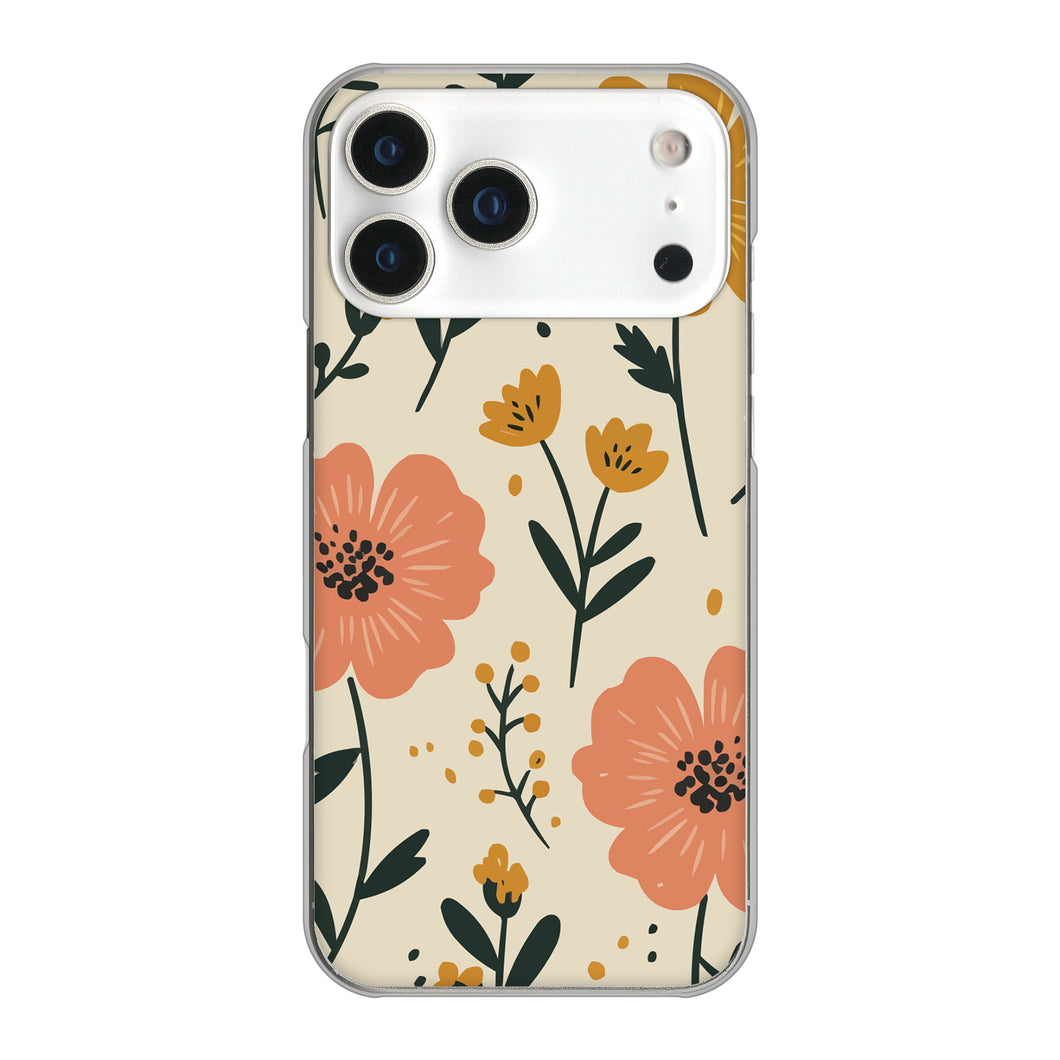 iPhone17 Pro Max 高画質仕上げ 背面印刷 ハードケース北欧風花柄