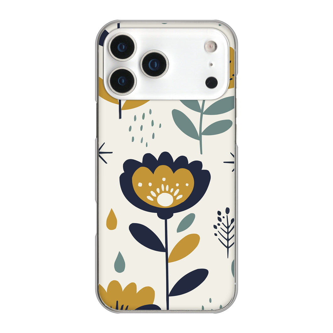 iPhone17 Pro Max 高画質仕上げ 背面印刷 ハードケース北欧風花柄
