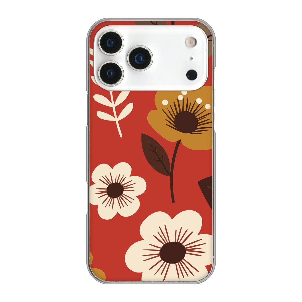 iPhone17 Pro Max 高画質仕上げ 背面印刷 ハードケース北欧風花柄