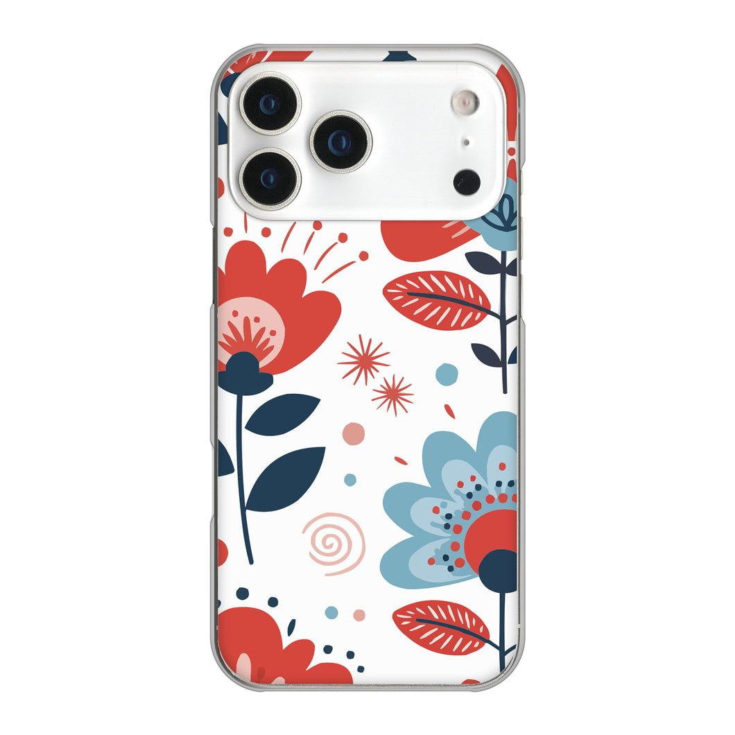 iPhone17 Pro Max 高画質仕上げ 背面印刷 ハードケース北欧風花柄