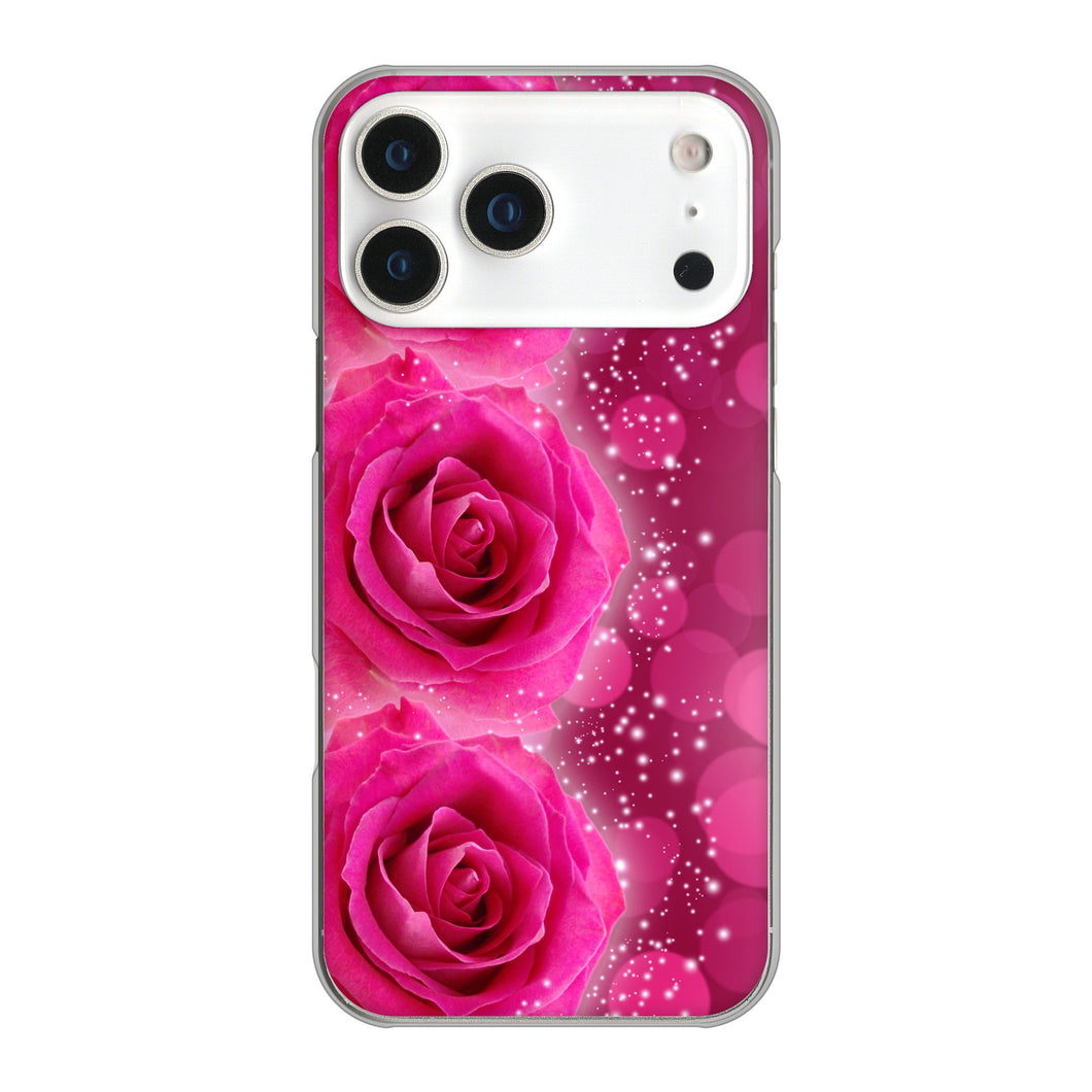 iPhone17 Pro Max 高画質仕上げ 背面印刷 ハードケース 【VA815 3連のバラ】