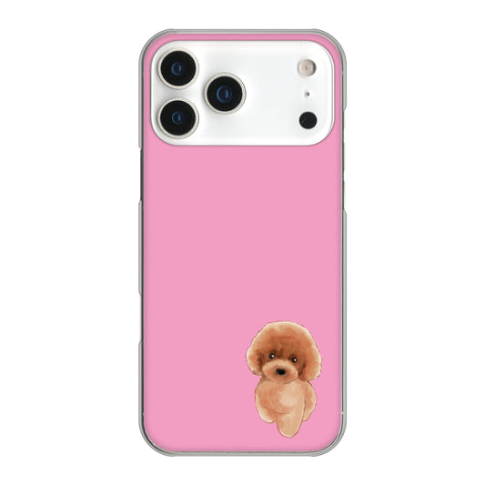 iPhone17 Pro Max 高画質仕上げ 背面印刷 ハードケーストイプードルレッド