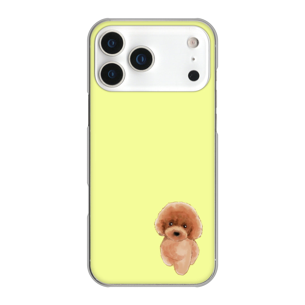 iPhone17 Pro Max 高画質仕上げ 背面印刷 ハードケーストイプードルレッド