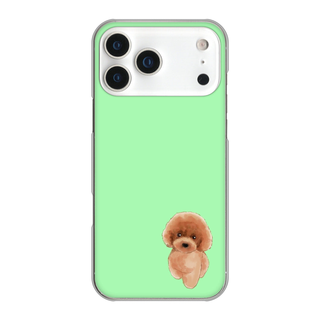 iPhone17 Pro Max 高画質仕上げ 背面印刷 ハードケーストイプードルレッド