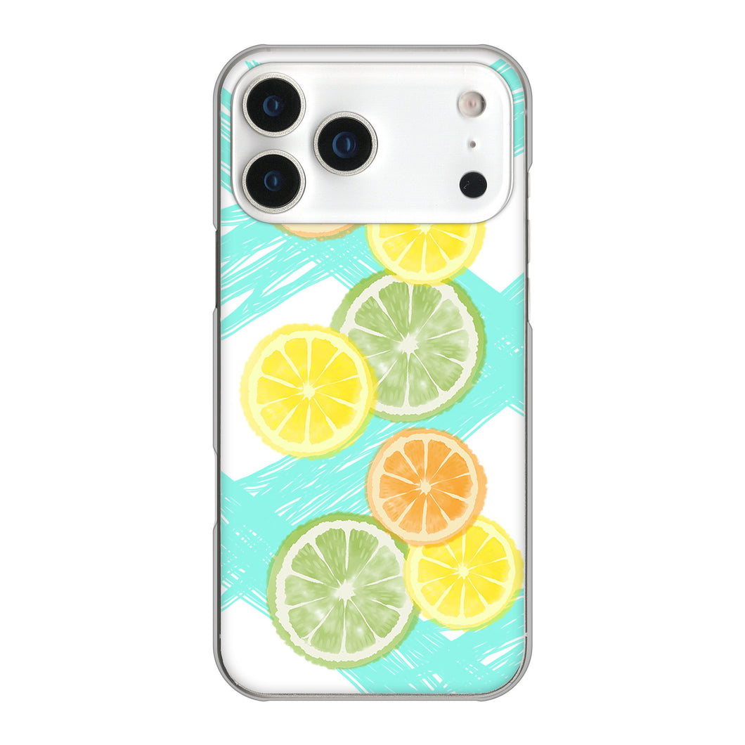 iPhone17 Pro Max 高画質仕上げ 背面印刷 ハードケース 【YJ183 オレンジライム】