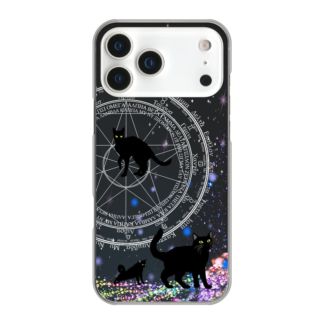 iPhone17 Pro Max 高画質仕上げ 背面印刷 ハードケース魔法陣猫