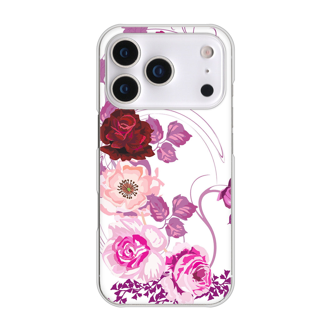 iPhone17 Pro 高画質仕上げ 背面印刷 ハードケースロマンチックなバラ