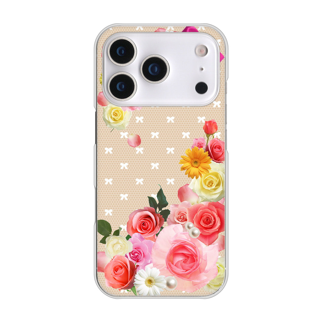 iPhone17 Pro 高画質仕上げ 背面印刷 ハードケースロマンチックなバラ