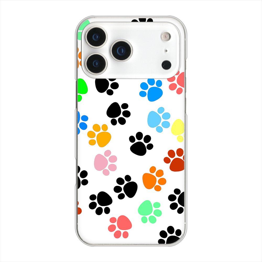 iPhone18 Pro Max 高画質仕上げ 背面印刷 ハードケース 【1108 あしあとカラフル】