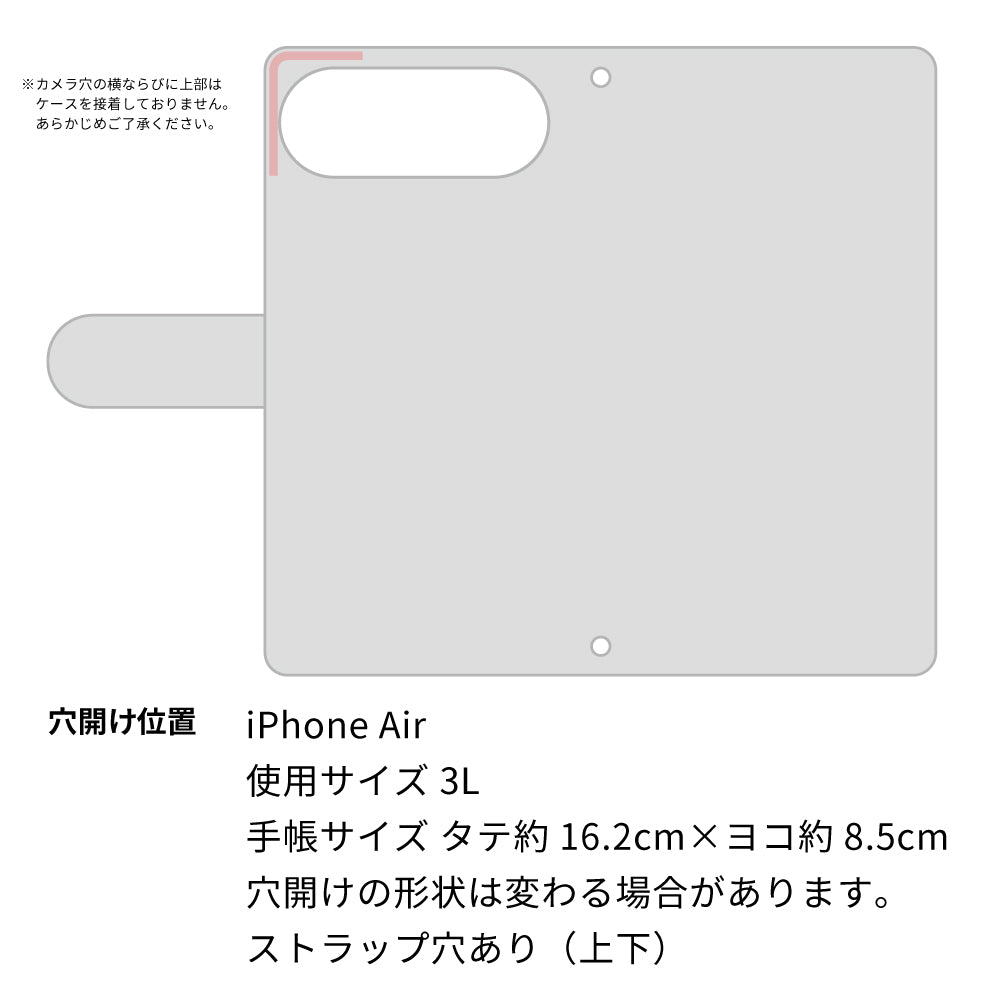 iPhone Air サイレントキャット プリント手帳型ケース 耐衝撃