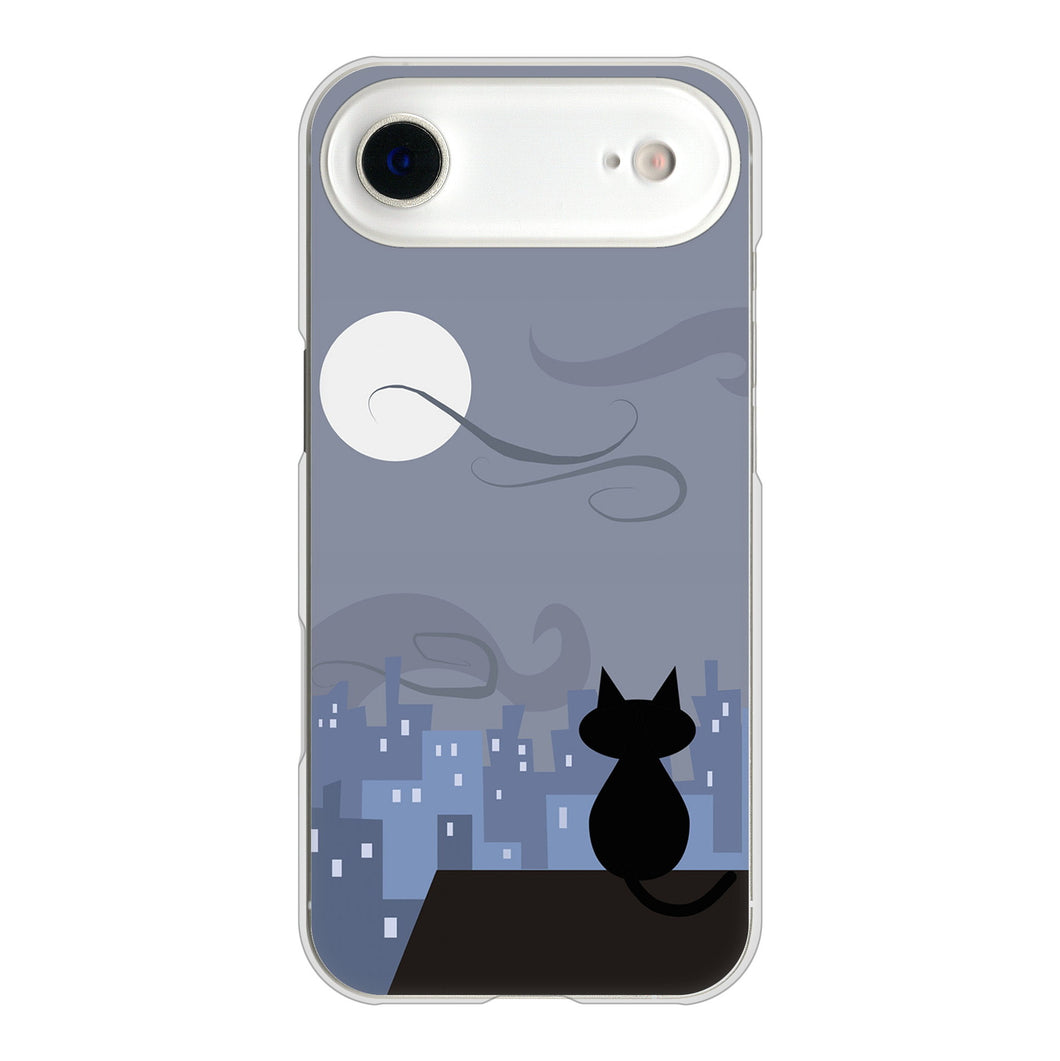 iPhone Air 高画質仕上げ 背面印刷 ハードケース夜とネコ