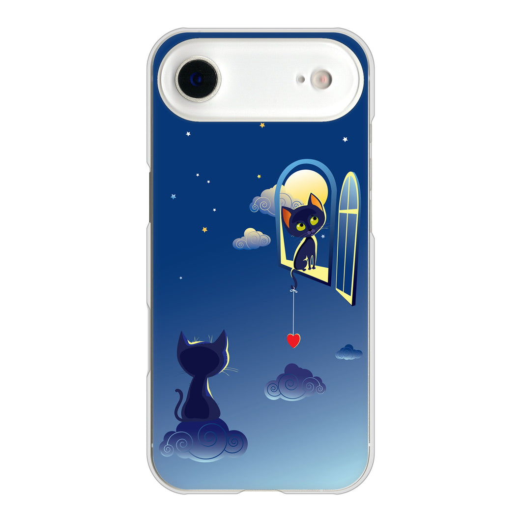 iPhone Air 高画質仕上げ 背面印刷 ハードケース夜とネコ