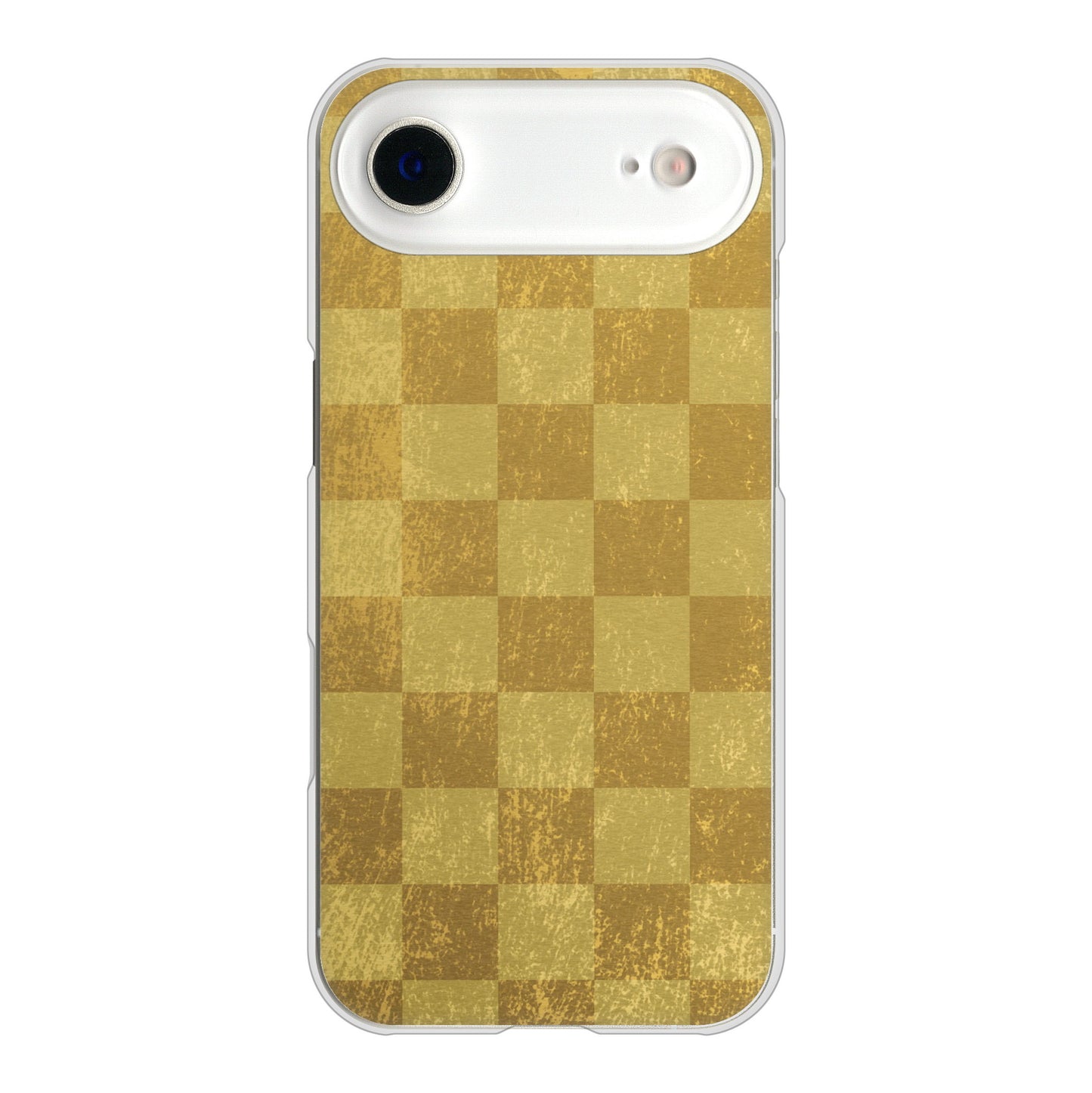 iPhone Air 高画質仕上げ 背面印刷 ハードケース 【619 市松模様-金(骨董風に傷んだイメージ)】