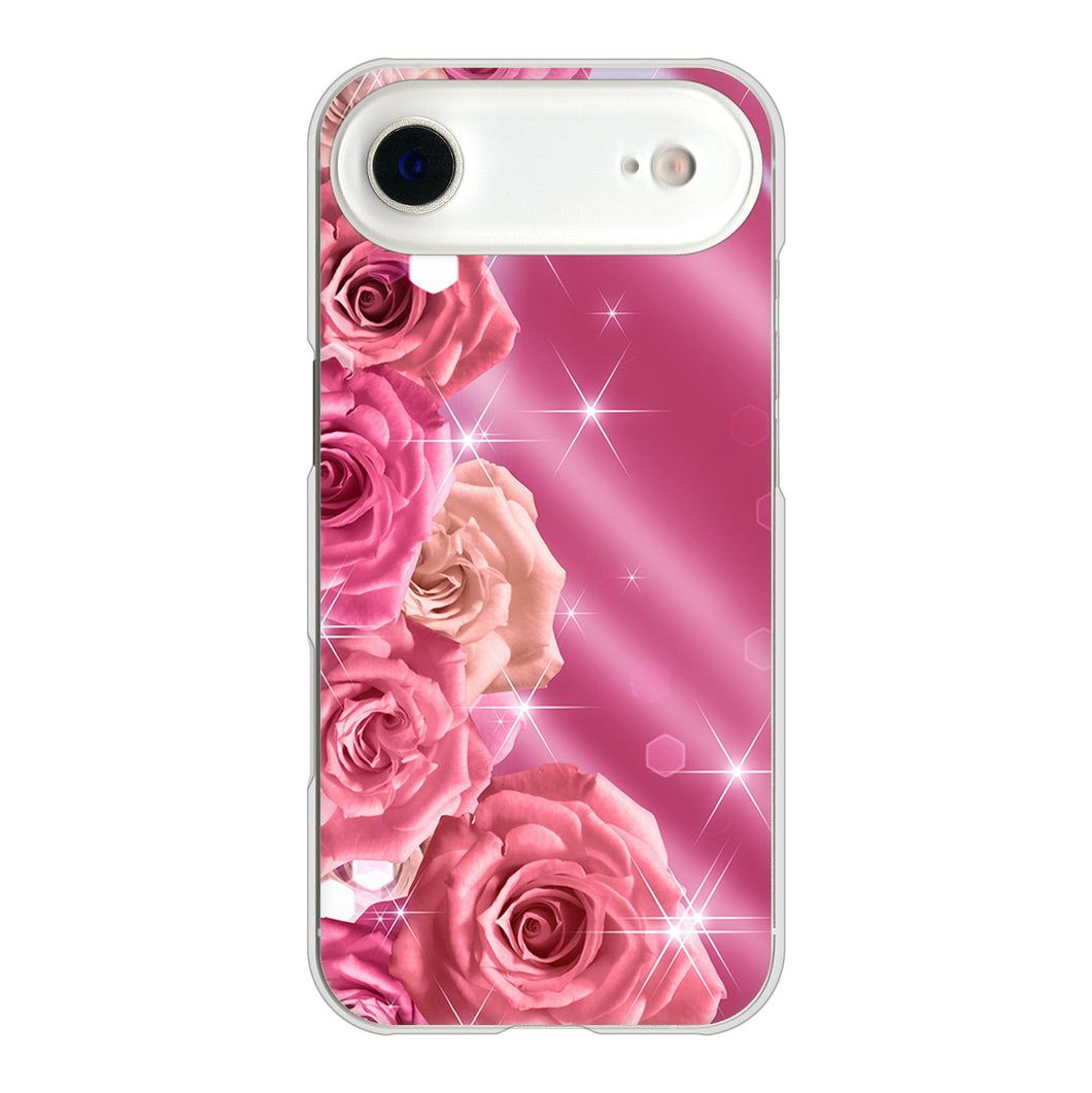iPhone Air 高画質仕上げ 背面印刷 ハードケース 【1182 ピンクの薔薇に誘われて】