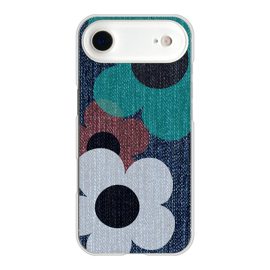 iPhone Air 高画質仕上げ 背面印刷 ハードケース 【EK869 ルーズフラワーinデニム風】